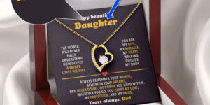 To My Beautiful Daughter from Dad - Personalized Forever Love Necklace Gift Set