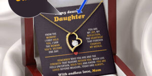 To My Dearest Daughter from Mom - Personalized Forever Love Necklace Gift Set