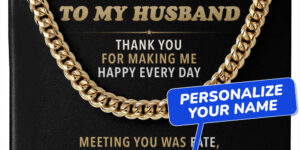 To My Husband - Personalized Cuban Link Chain Gift Set 4862991