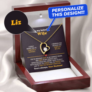 to my beloved wife personalized forever love necklace gift set 4861650