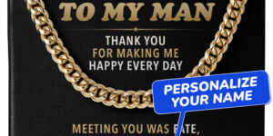 to my man personalized cuban link chain gift set 4862996
