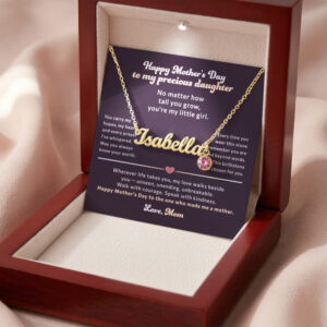 happy mother's day to my precious daughter from mom custom name birthstone necklace gift set 5148102