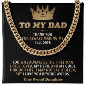 to my dad from daughter cuban link chain gift set 4862981