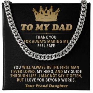 to my dad from daughter cuban link chain gift set 4862981