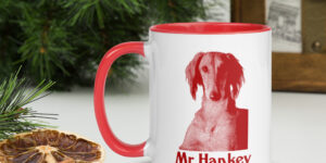 custom dog mug personalized with photo & name (red)