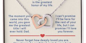 dad to beloved daughter interlocking hearts necklace gift set 5102614