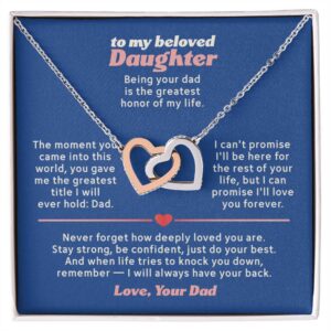 dad to beloved daughter interlocking hearts necklace gift set 5102614 (copy)