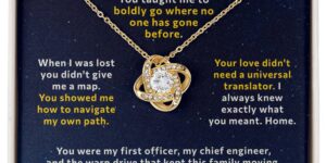 daughter to mom mother's day in space love knot necklace gift set 5118413