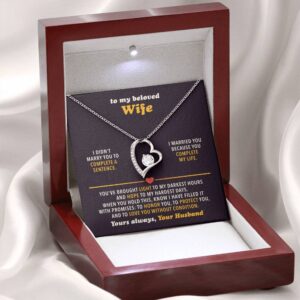 to my beautiful wife personalized forever love necklace gift set (copy)