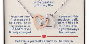 mom to precious daughter interlocking hearts necklace gift set 5102614