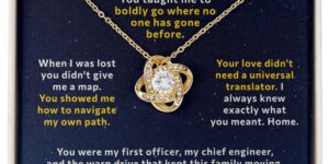 quackatoa son to mom mothers day in space love knot necklace gift set 5118416