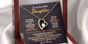 to my daughter from father beautiful forever love necklace gift set