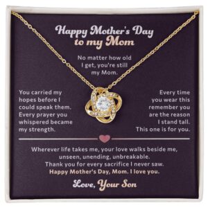 happy mother's day to my mom from son love knot necklace 5157424